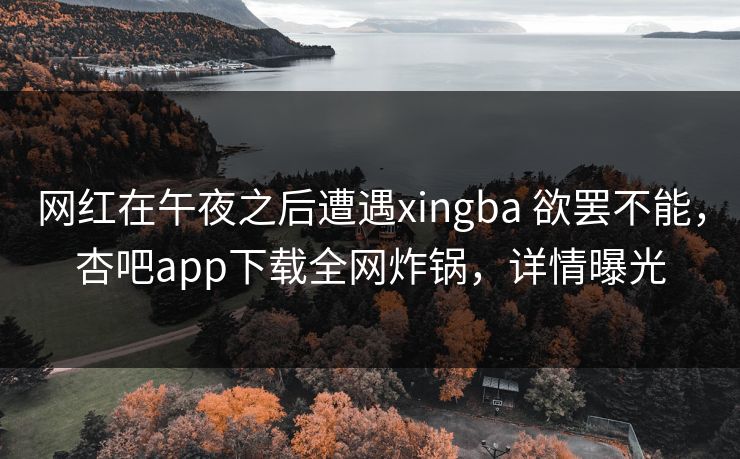 网红在午夜之后遭遇xingba 欲罢不能,杏吧app下载全网炸锅,详情曝光