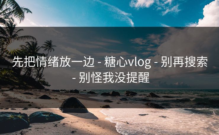 先把情绪放一边 - 糖心vlog - 别再搜索 - 别怪我没提醒